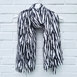 Zebra Print - Black & White Scarf